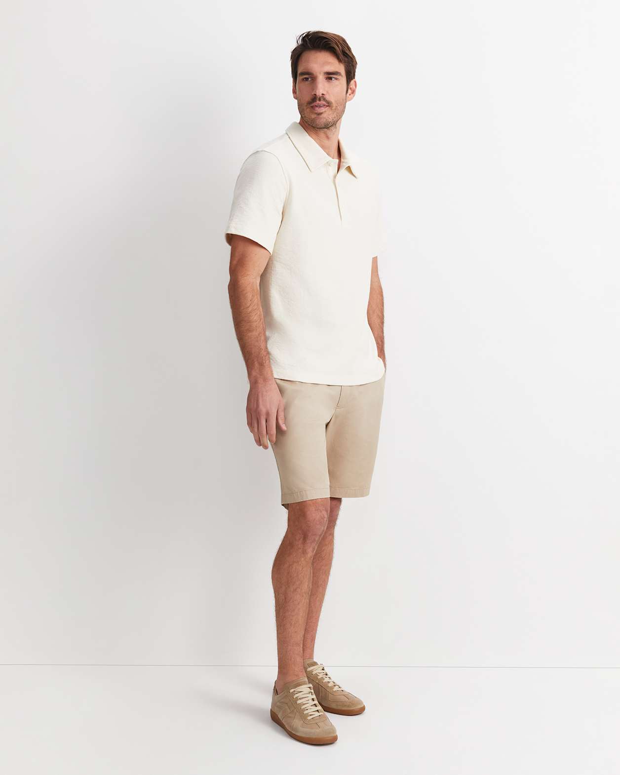 Crosby Textured Polo in MILK