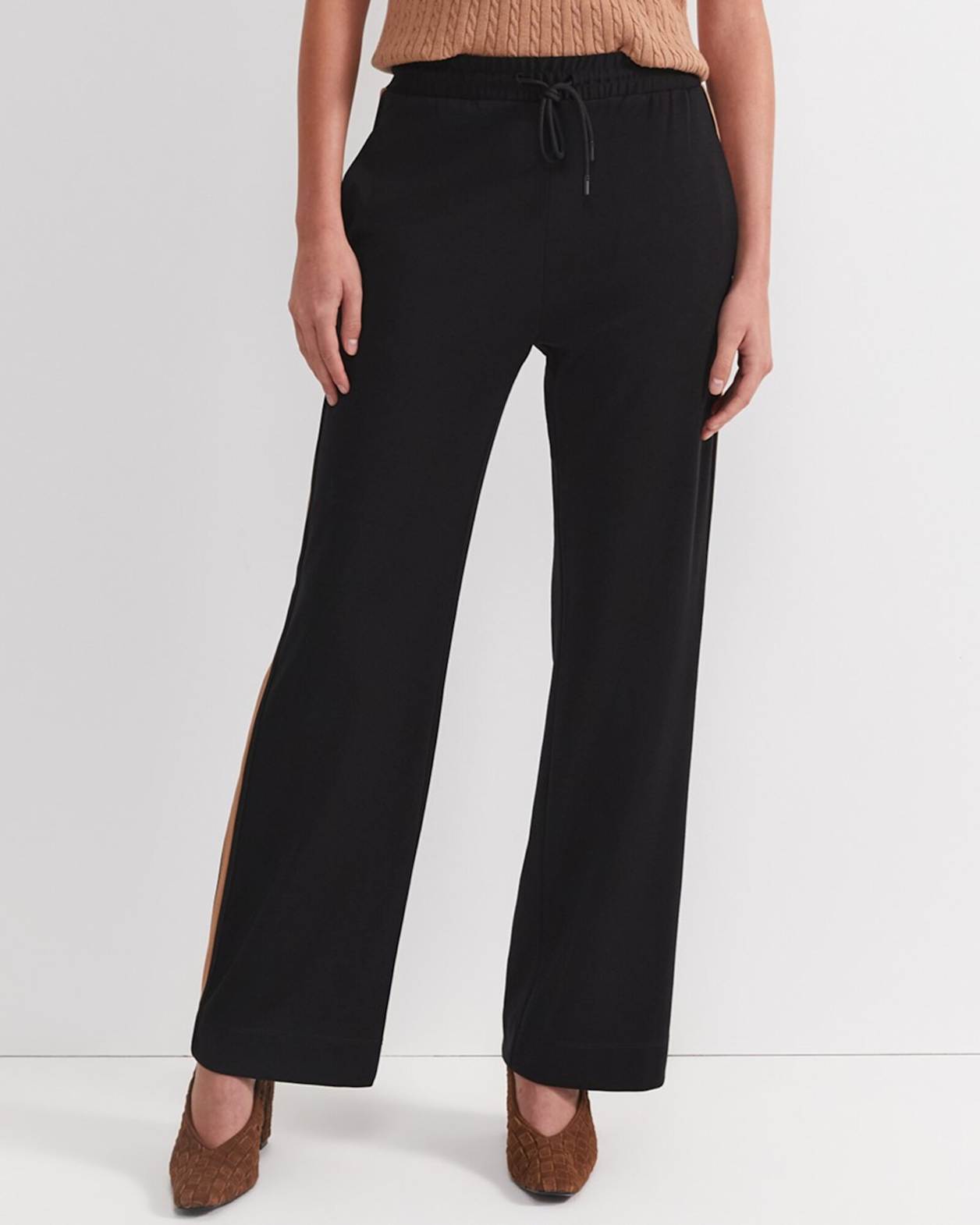 Misha Straight Leg Track Pant in BLACK