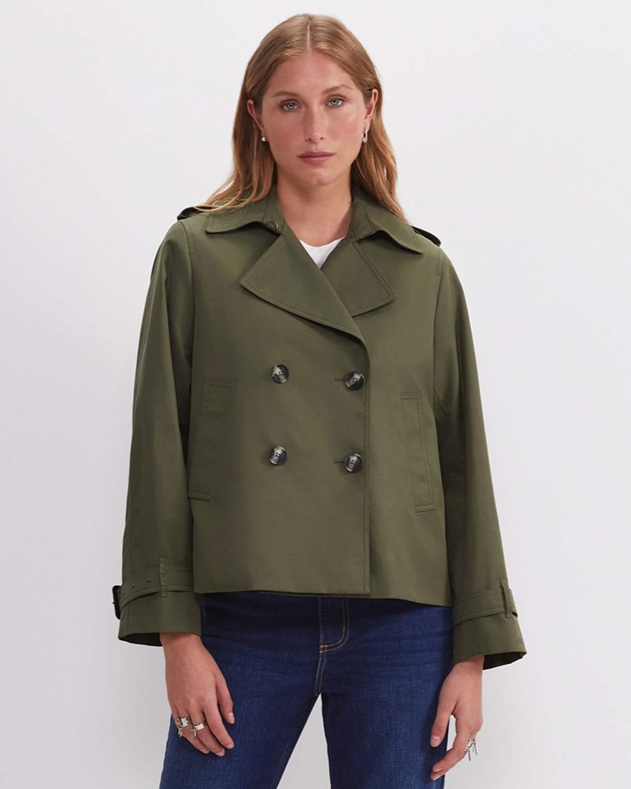 Audrey Crop Trench in KHAKI