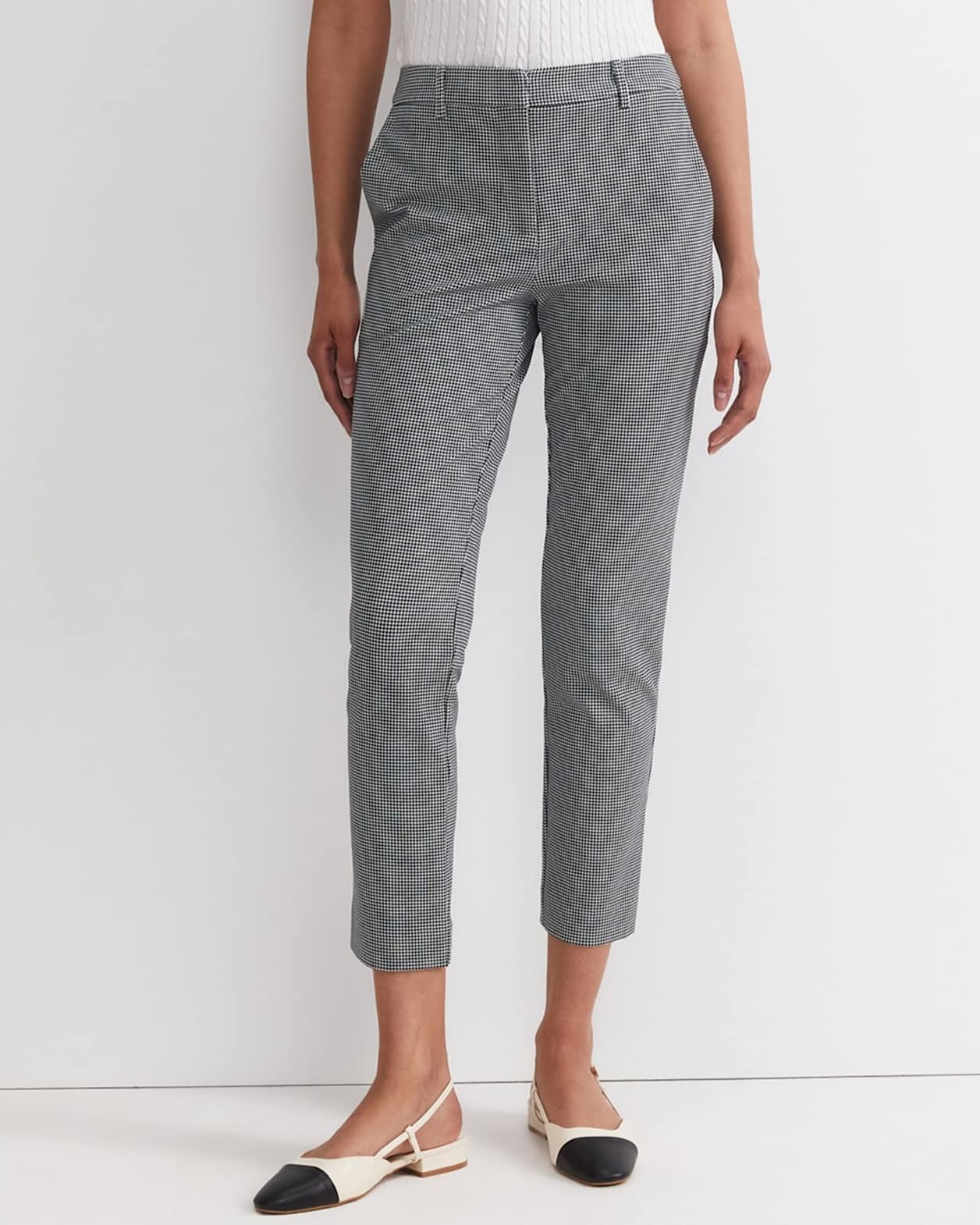 Evie Houndstooth Ponte Pant in BLACK/WHITE