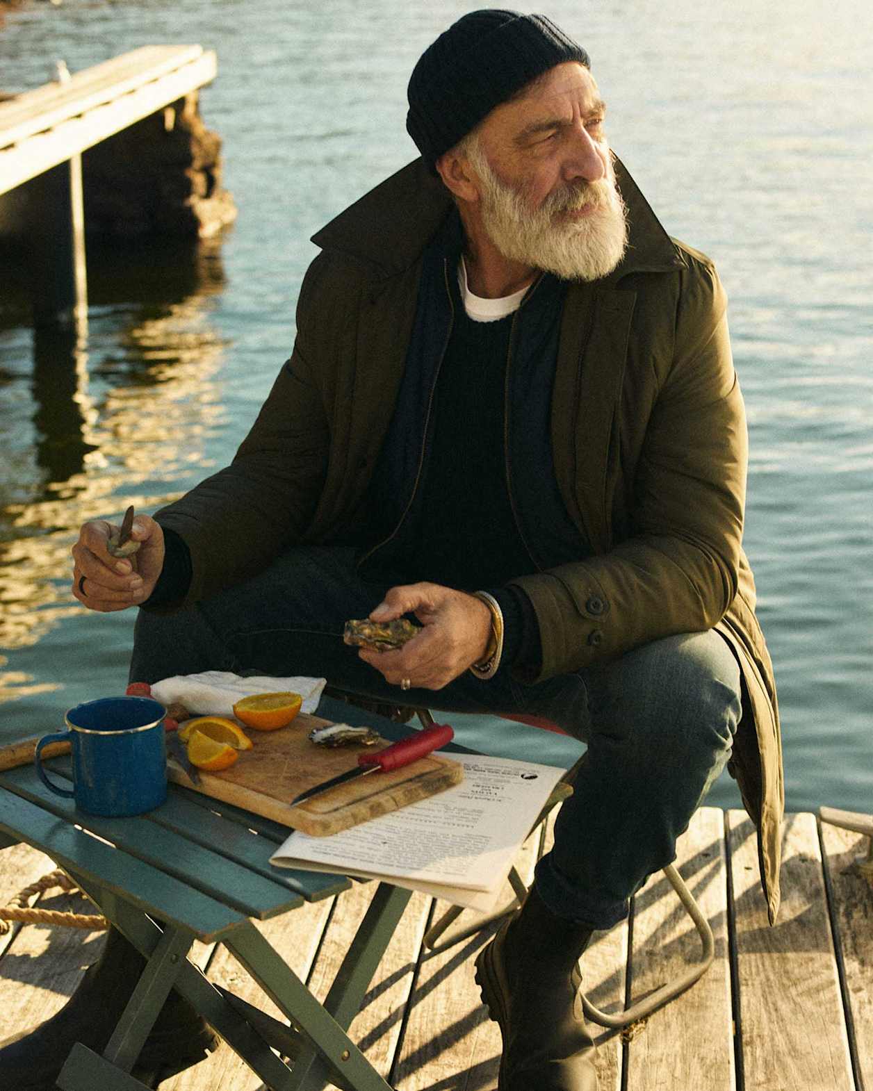 Seaburn Padded Coat in DARK KHAKI