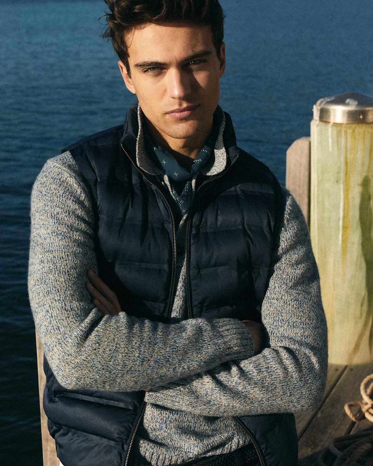 Curtis Puffer Vest in NAVY