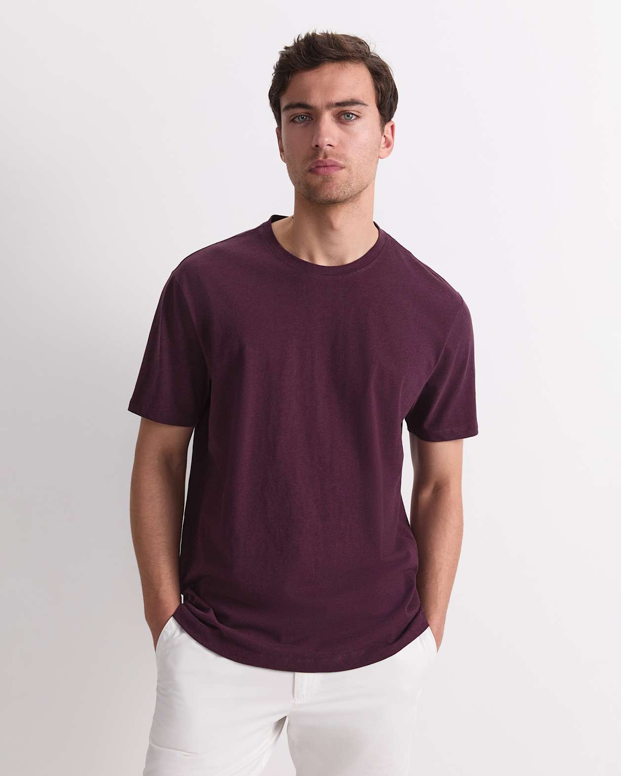 Supersoft Melange Tee in BURGUNDY MELANGE