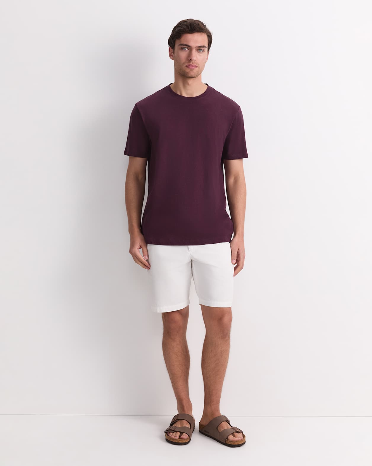 Supersoft Melange Tee in BURGUNDY MELANGE