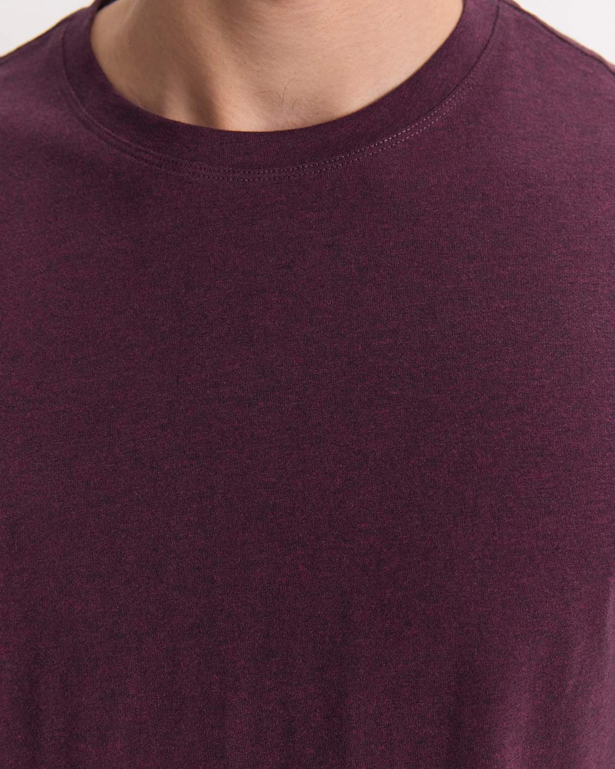 Supersoft Melange Tee in BURGUNDY MELANGE