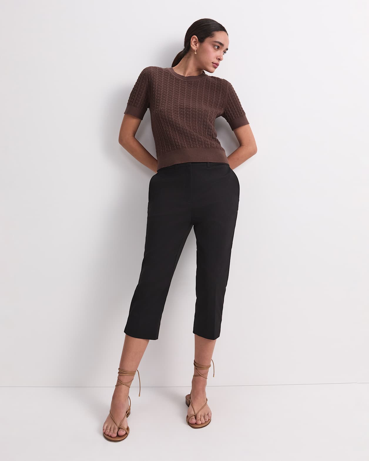 Yvette Pedal Pusher Pant in BLACK