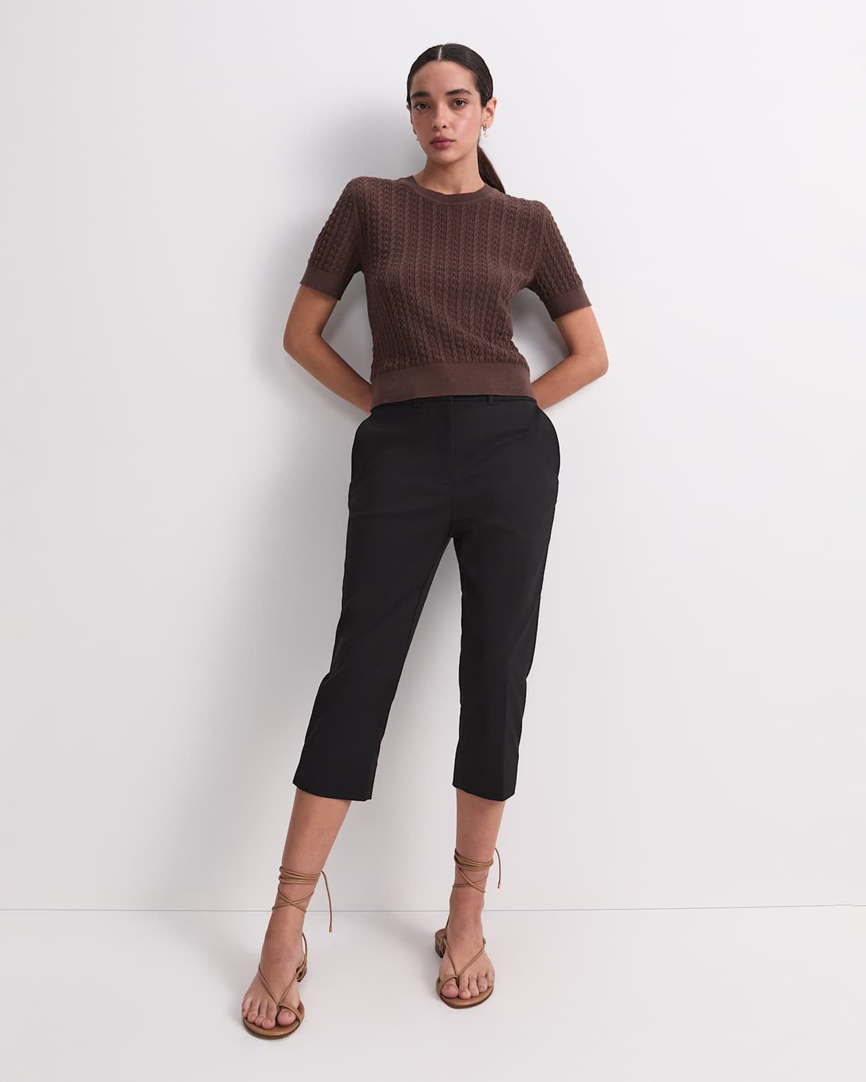 Yvette Pedal Pusher Pant in BLACK