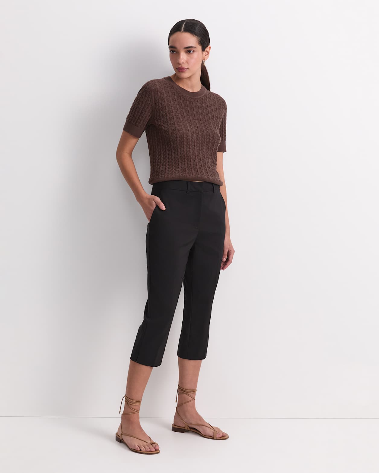 Yvette Pedal Pusher Pant in BLACK