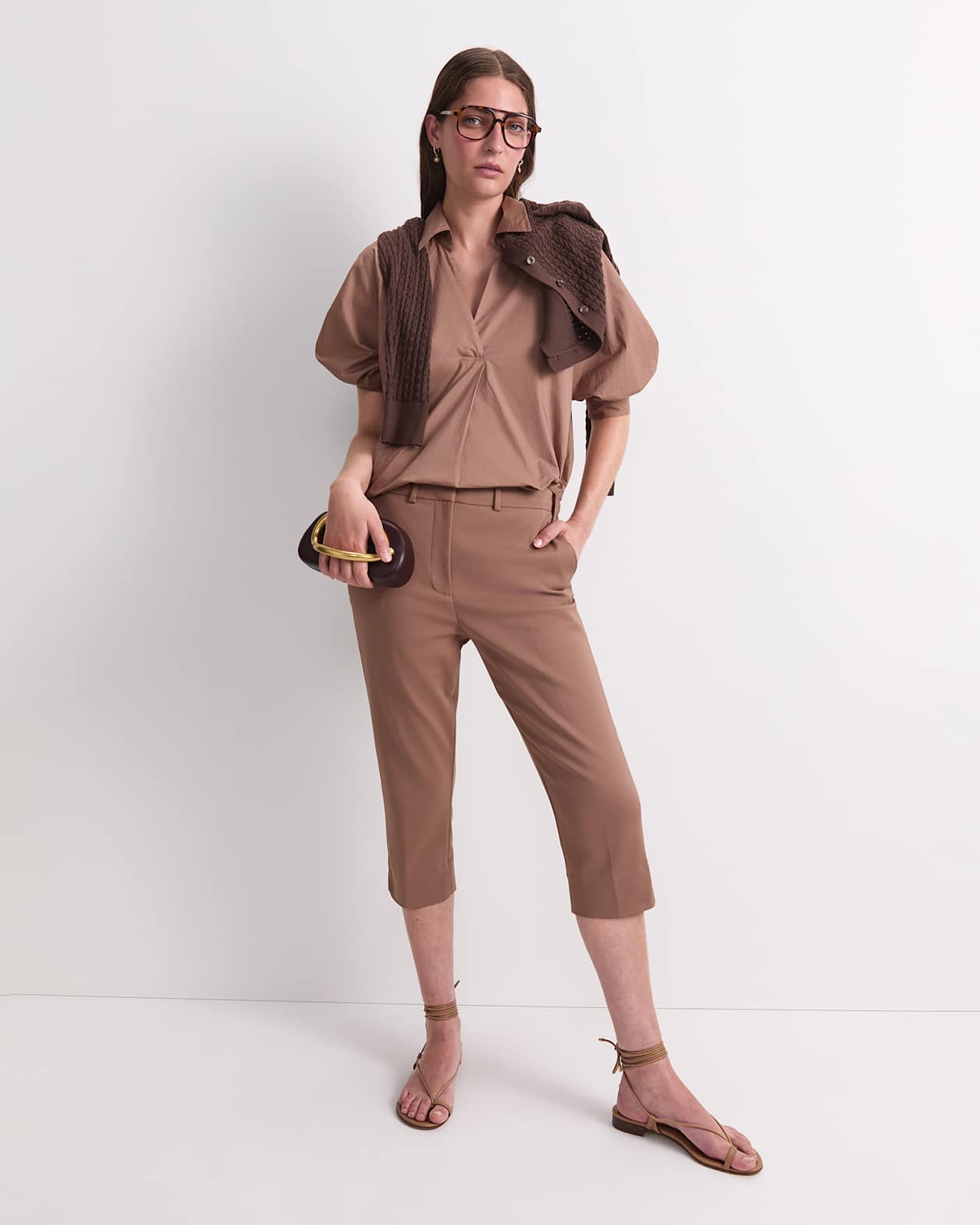 Yvette Pedal Pusher Pant in MOCHA