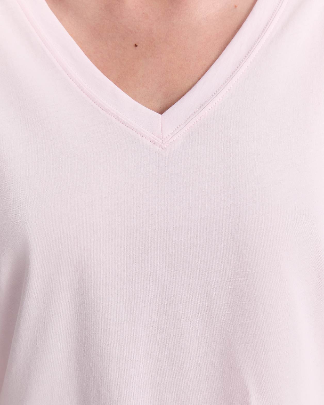 Blair Cotton V-Neck Tee in BLUSH