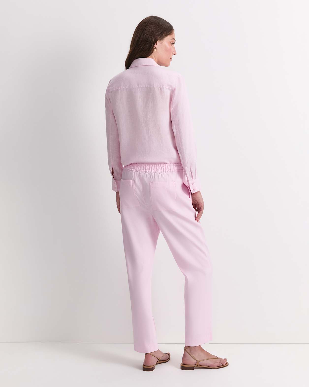 Rosa Tapered Linen Pant in BLUSH