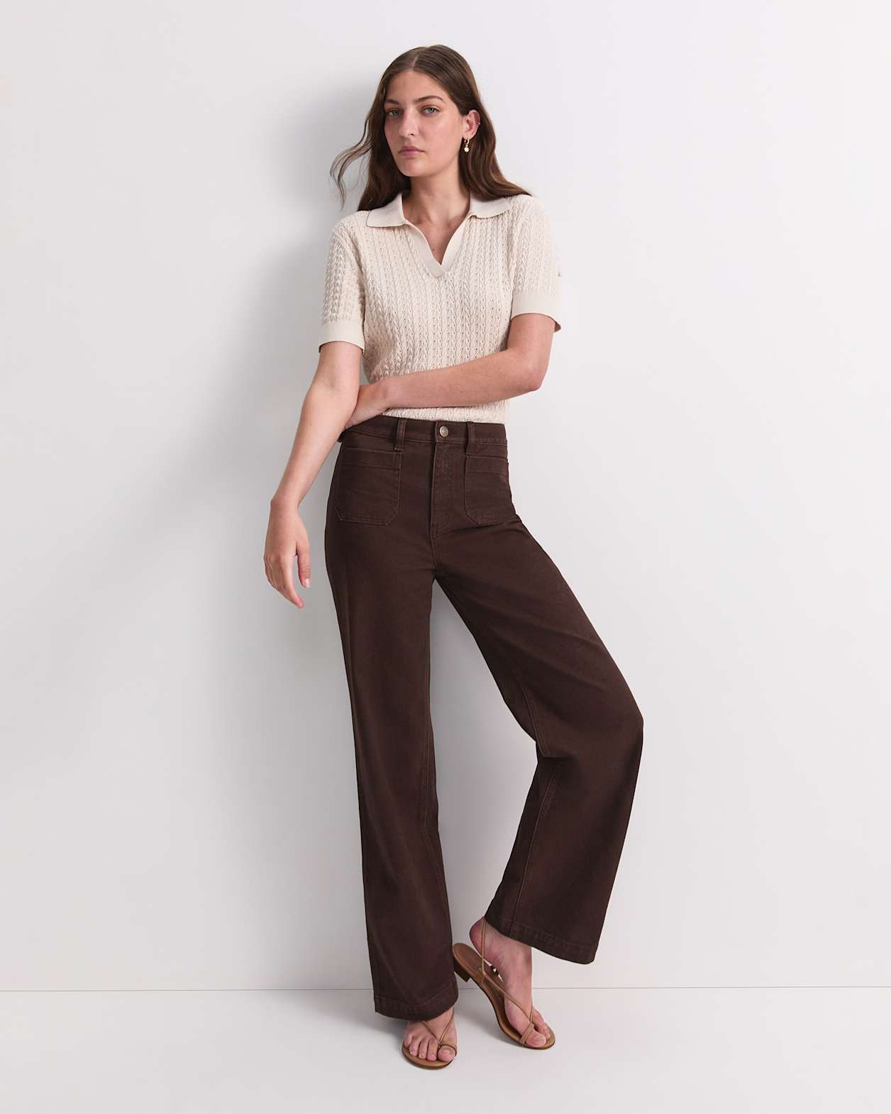 Allegra Patch Pocket Jean in CHOCOLATE