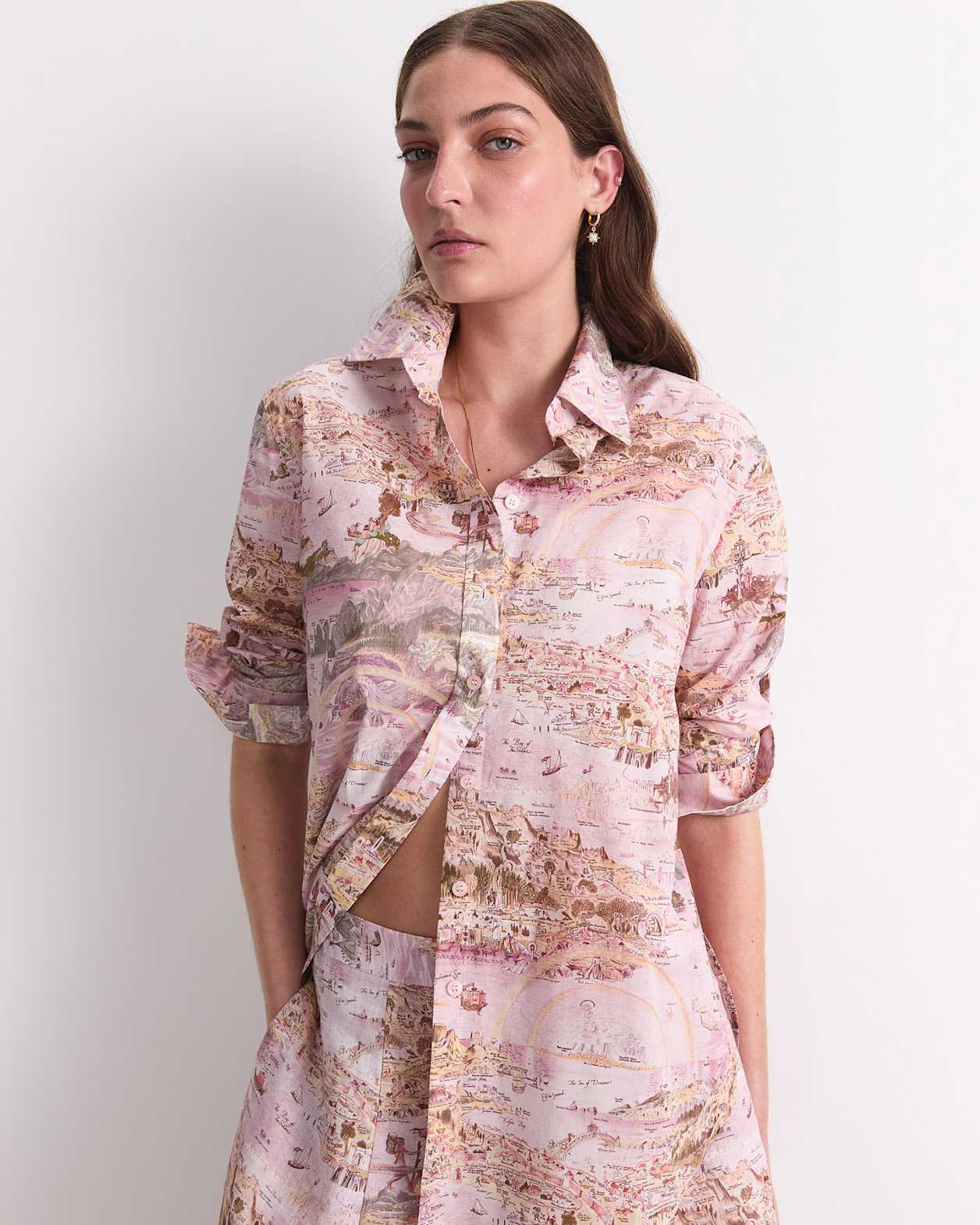 Story Map Liberty Shirt in PINK MULTI