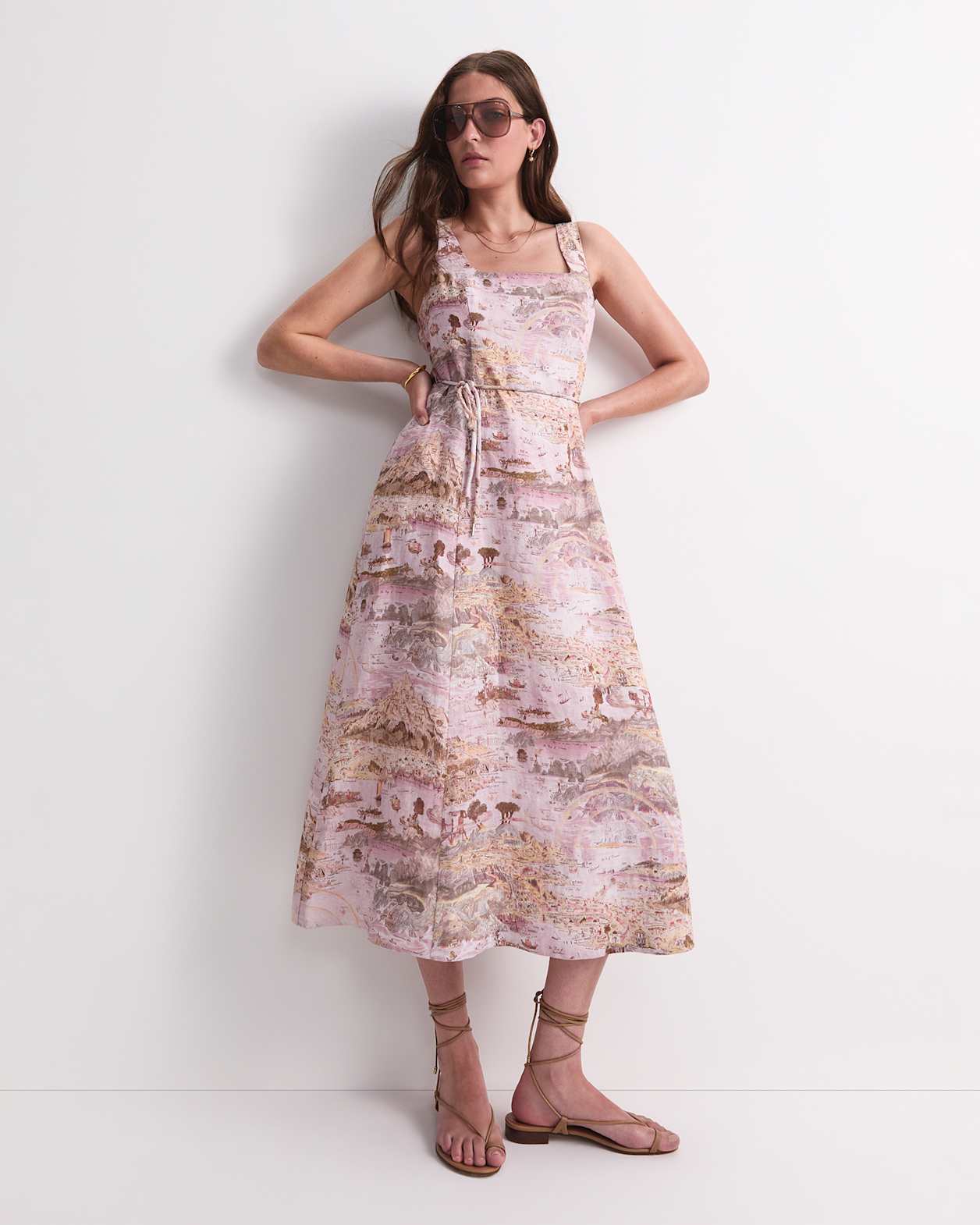 Story Map Liberty Midi Dress in PINK MULTI