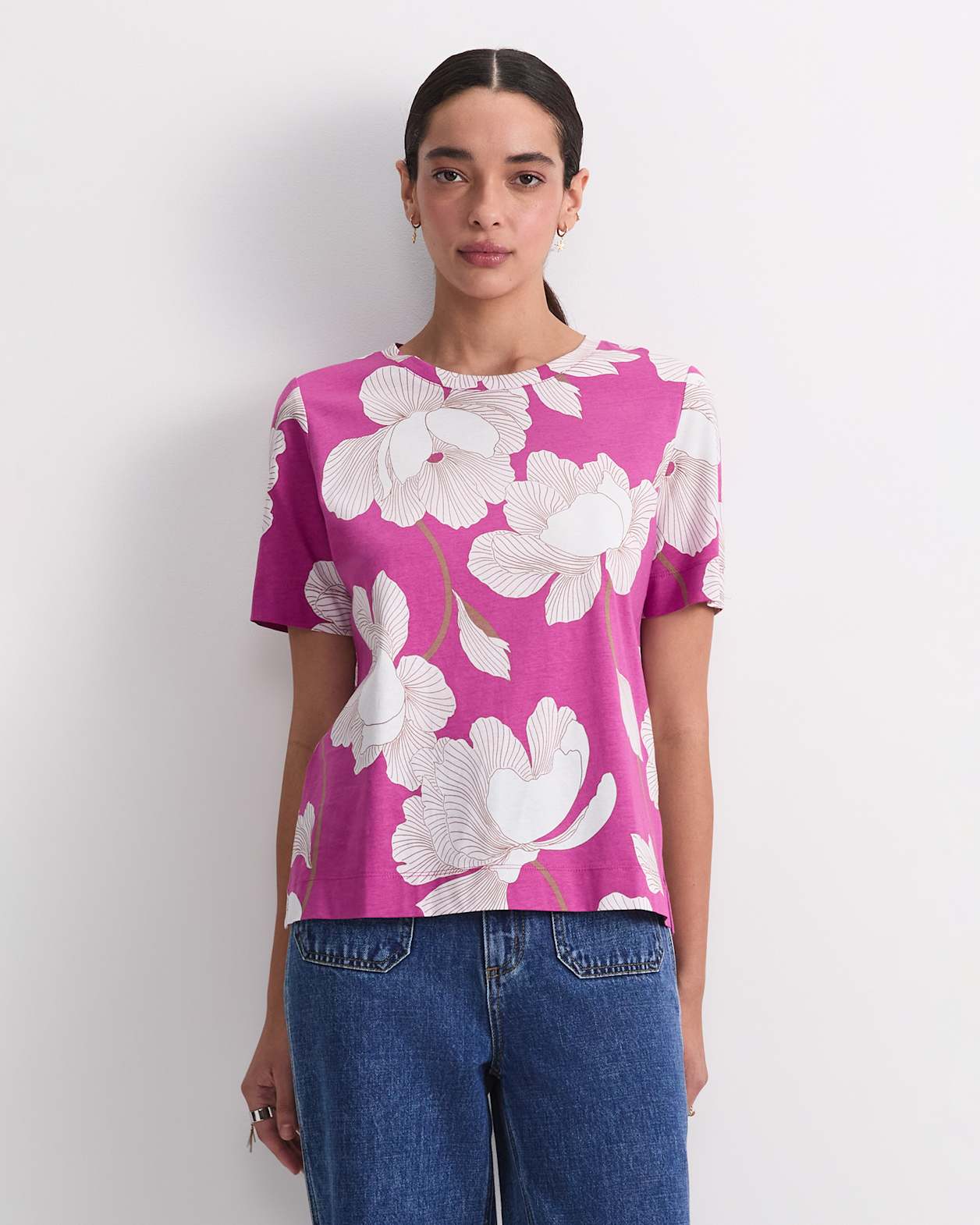 Manon Mercerised Cotton Tee in PINK MULTI