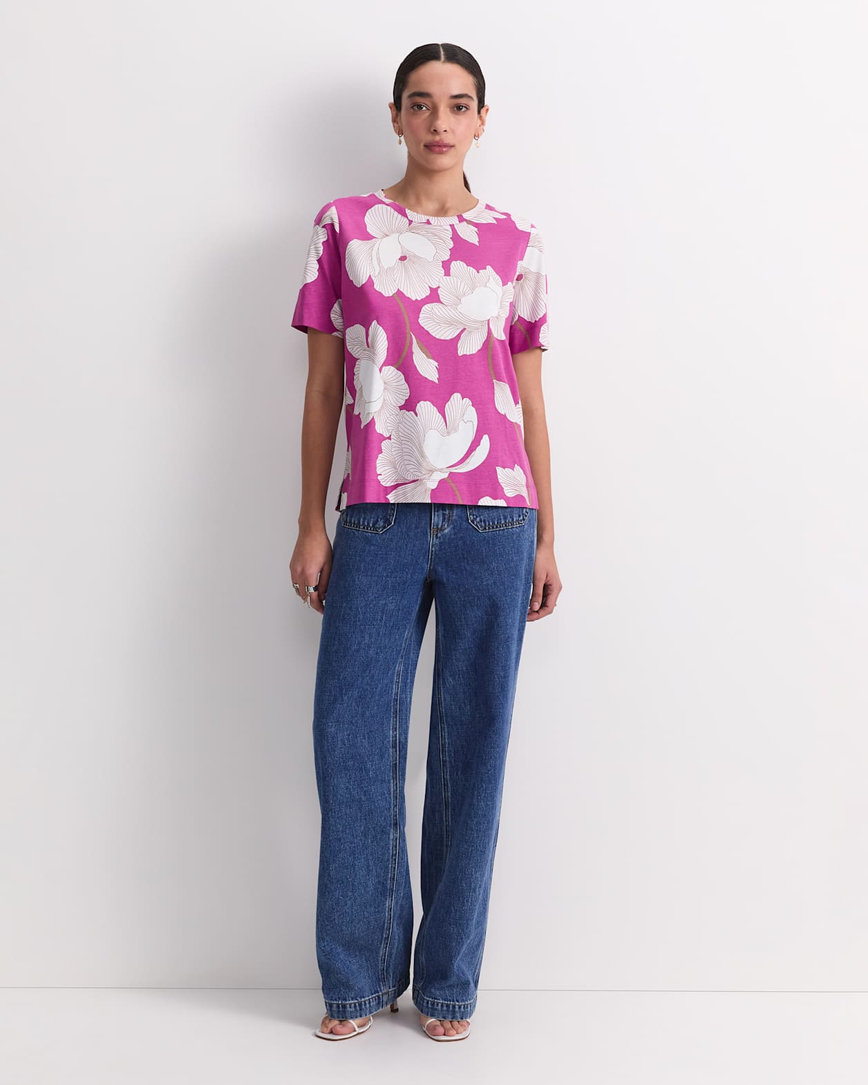 Manon Mercerised Cotton Tee in PINK MULTI