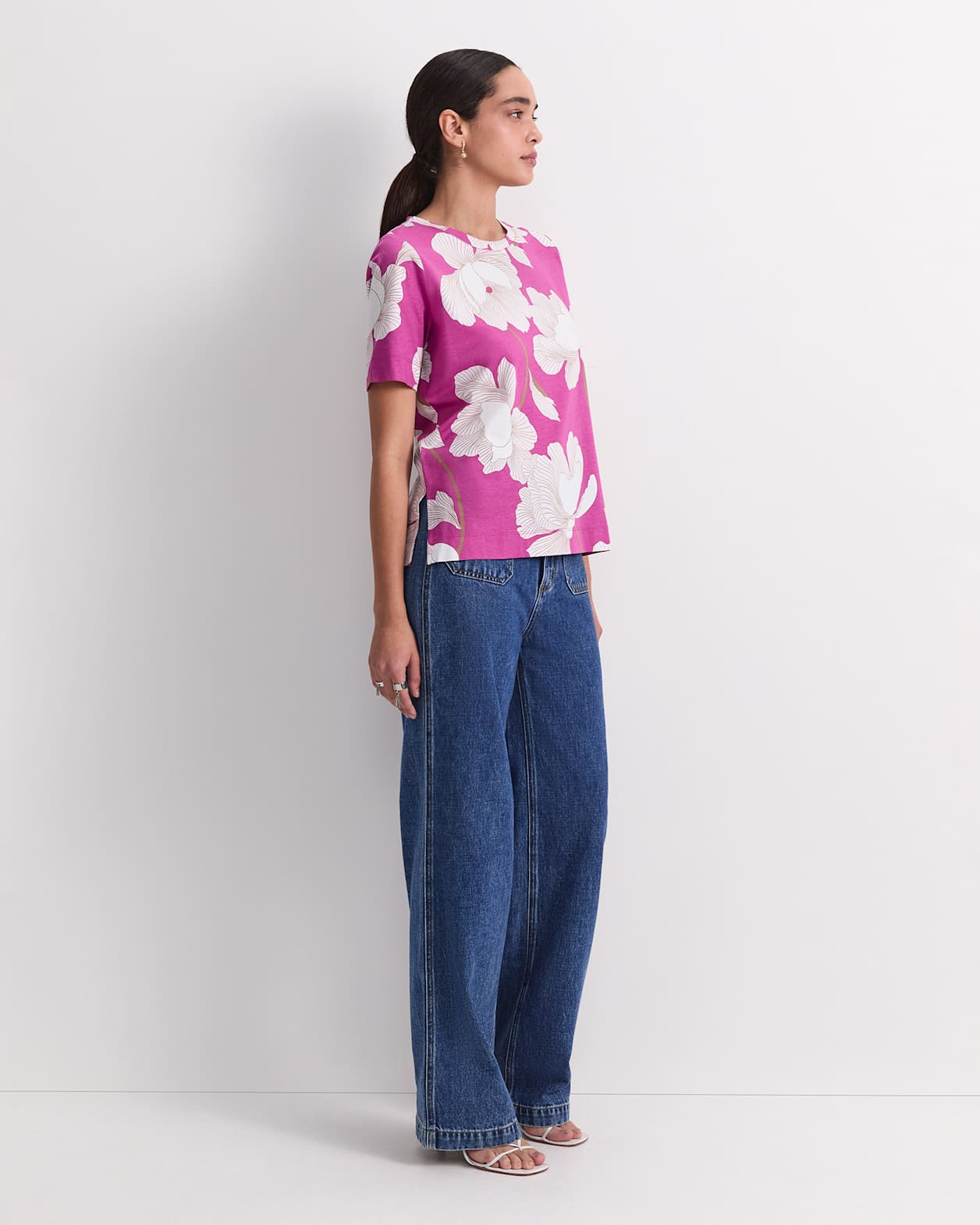 Manon Mercerised Cotton Tee in PINK MULTI