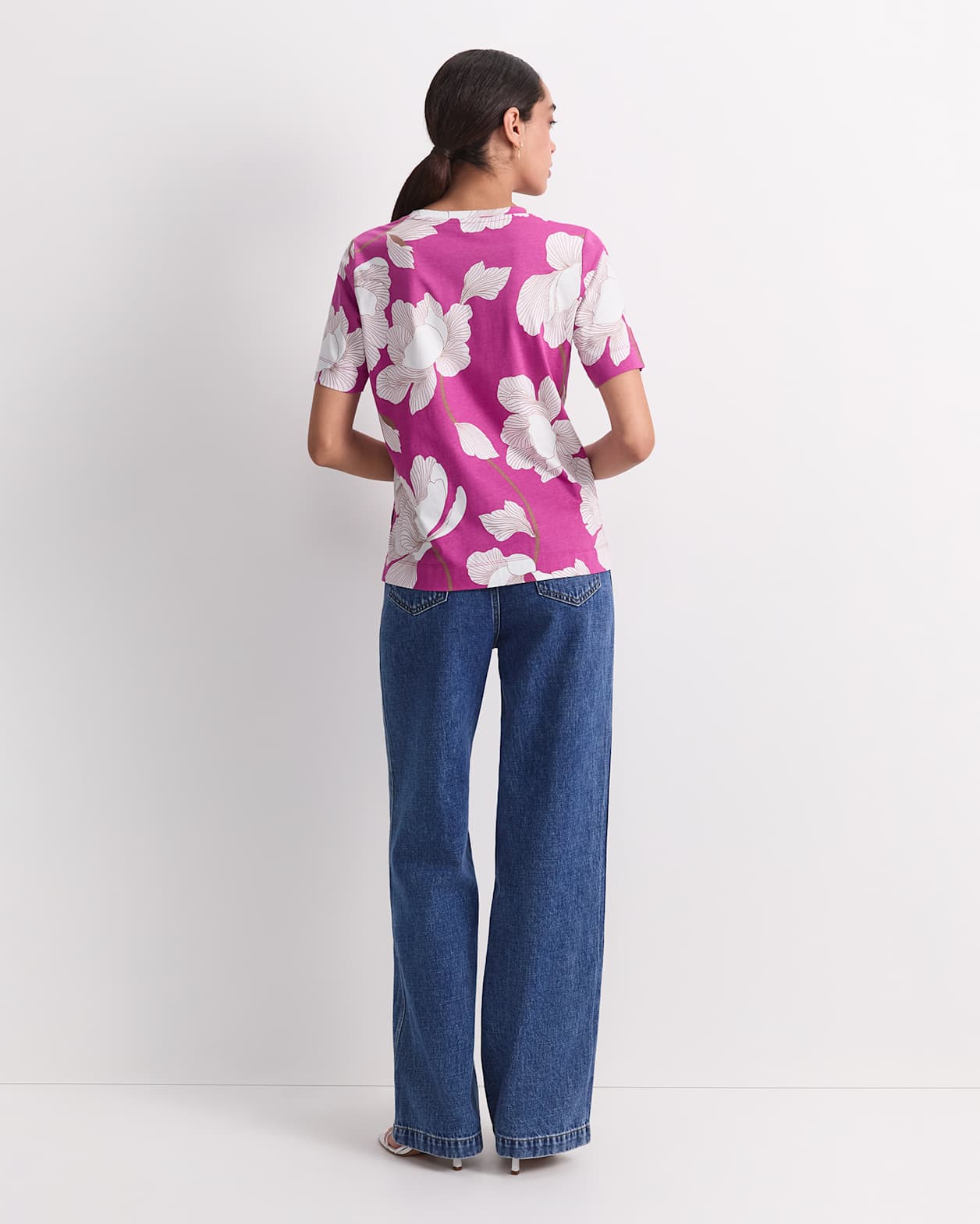 Manon Mercerised Cotton Tee in PINK MULTI