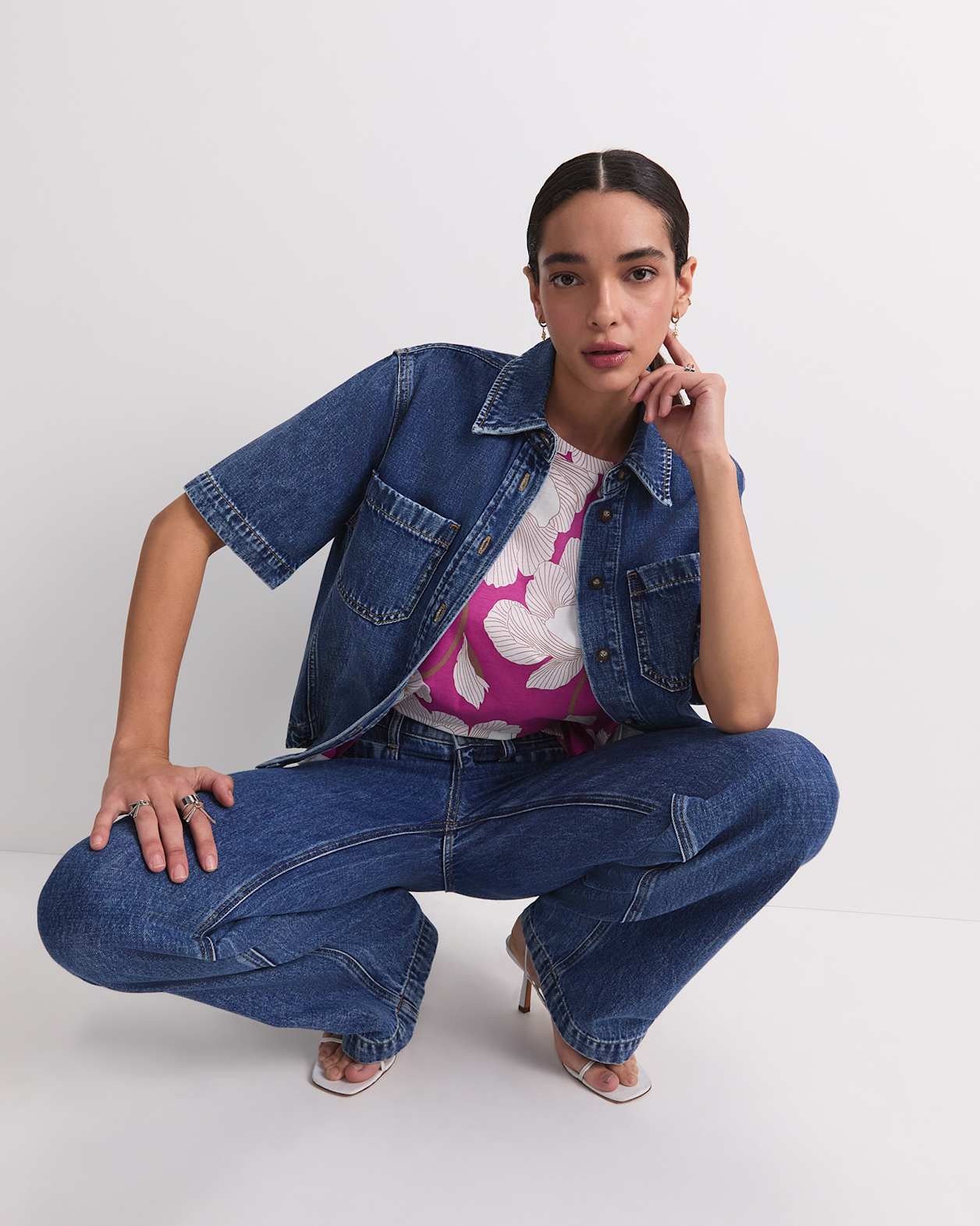 Manon Mercerised Cotton Tee in PINK MULTI