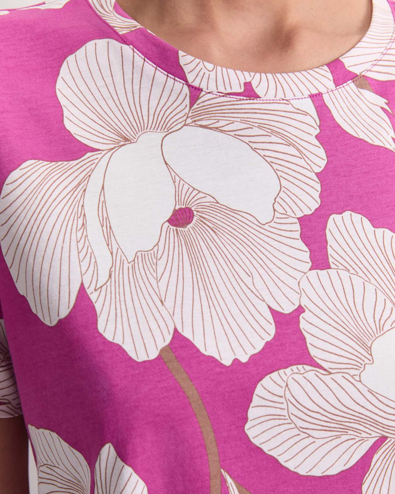 Manon Mercerised Cotton Tee in PINK MULTI