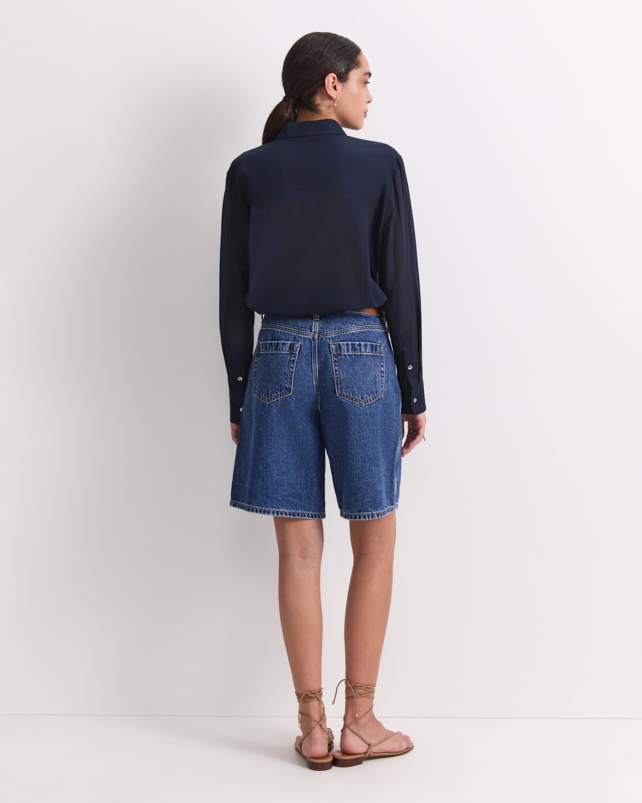 Allegra Denim Short in MID WASH