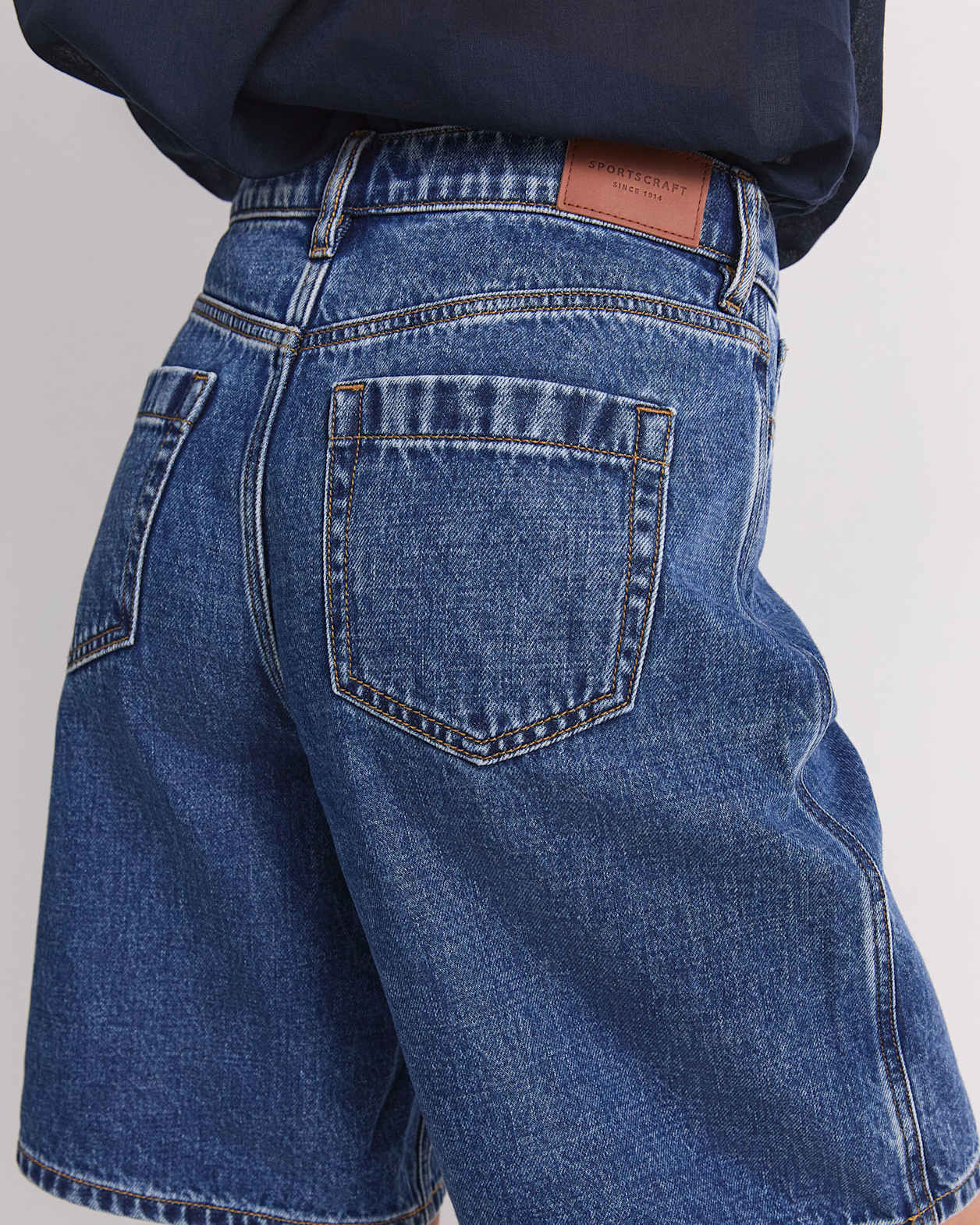 Allegra Denim Short in MID WASH