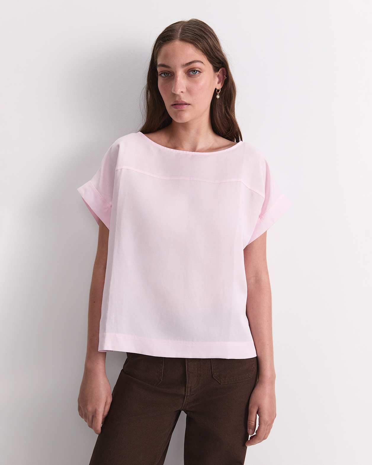 Vallerina Popover Top in BLUSH