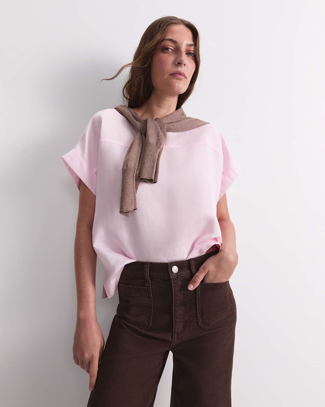 Vallerina Popover Top in BLUSH