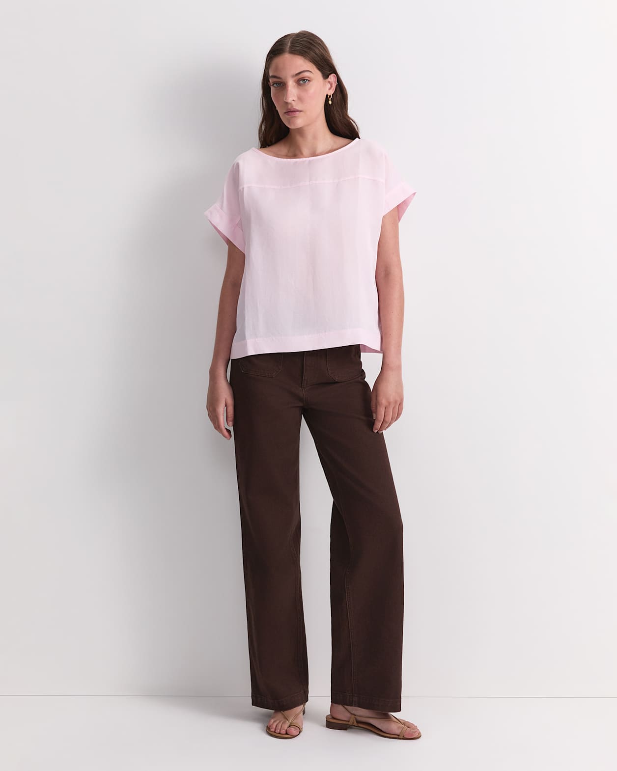 Vallerina Popover Top in BLUSH