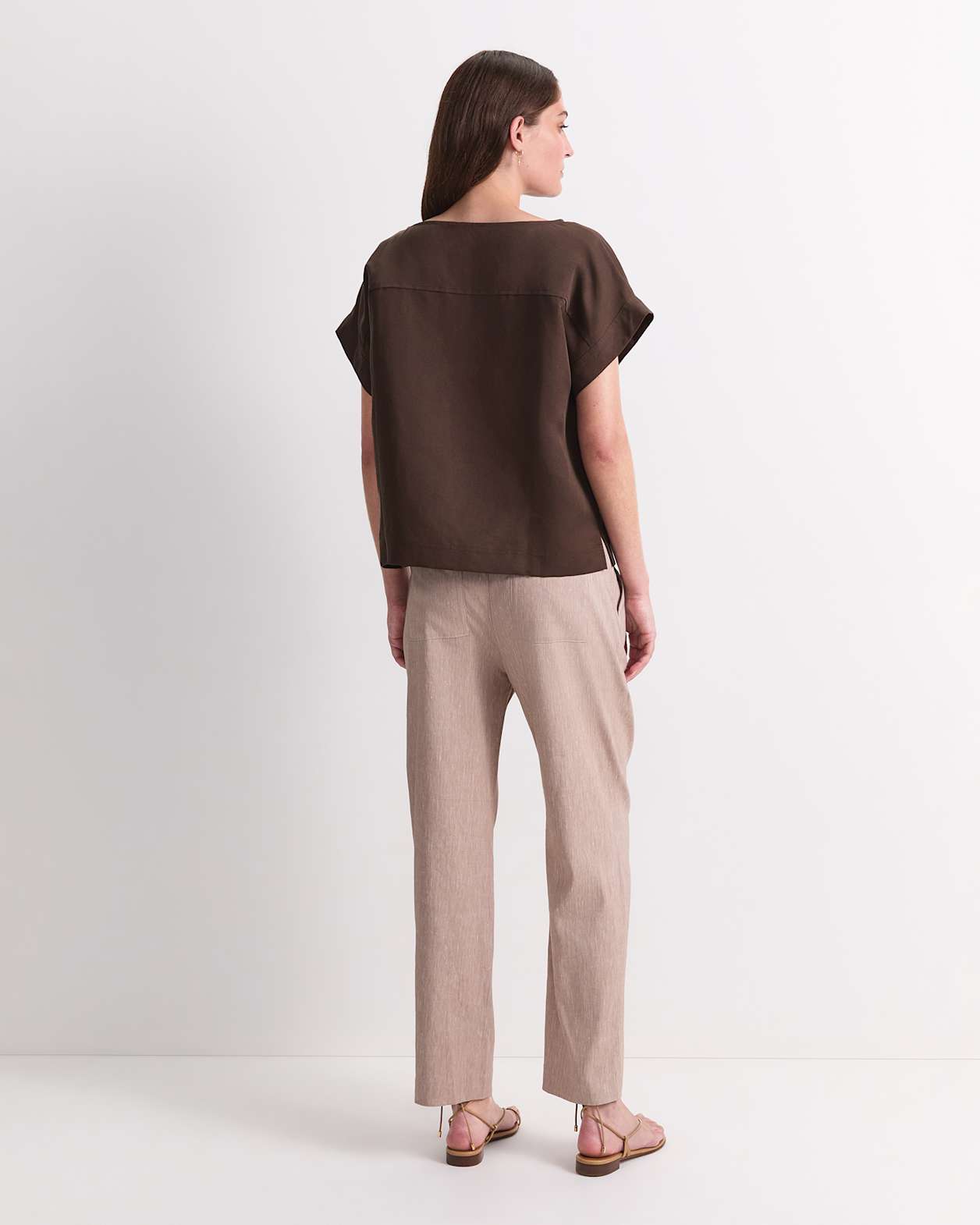 Vallerina Popover Top in CHOCOLATE