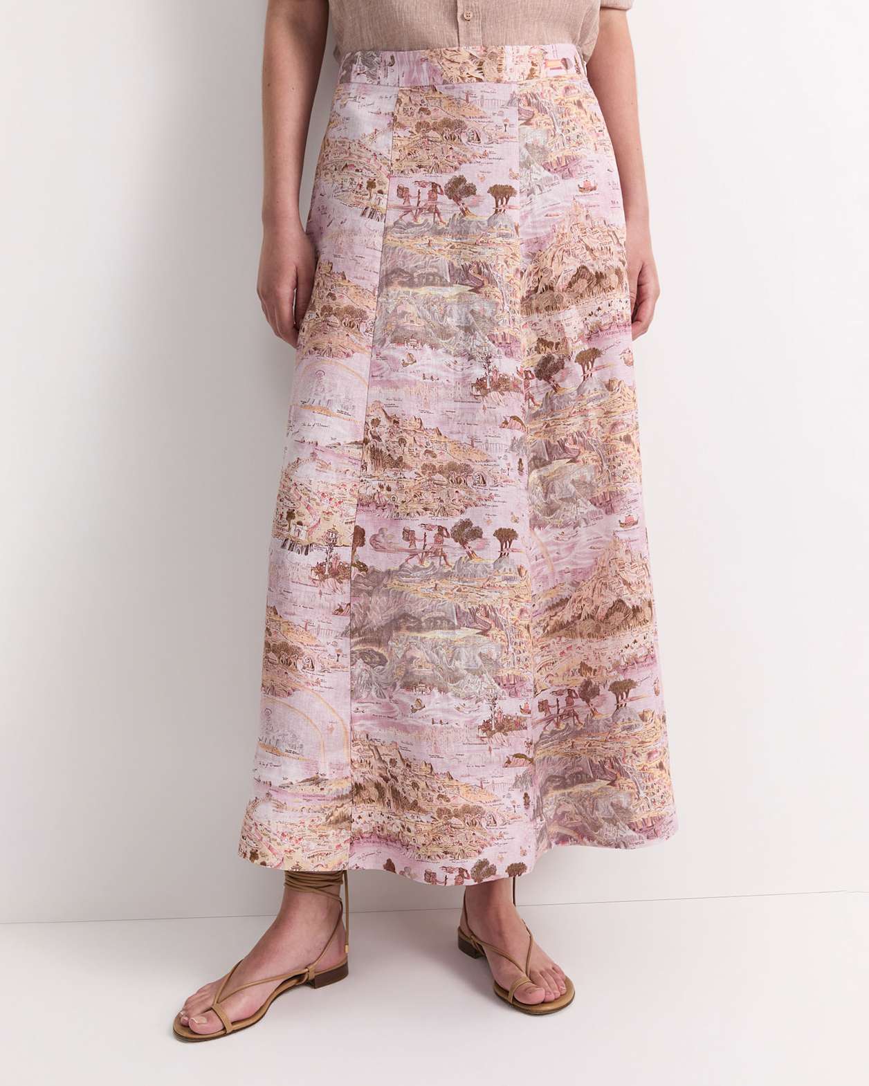 Story Map Liberty Midi Skirt in PINK MULTI