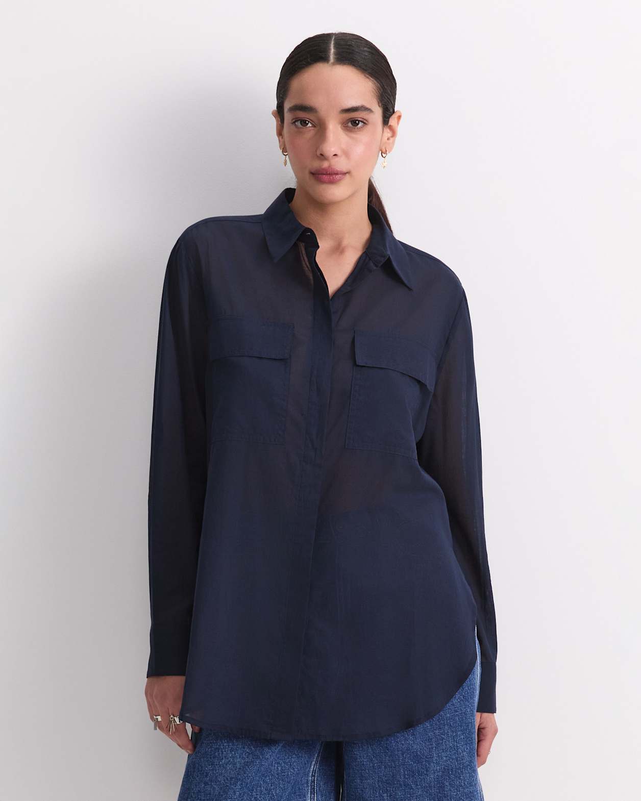 Vivian Pocket Shirt in NAVY