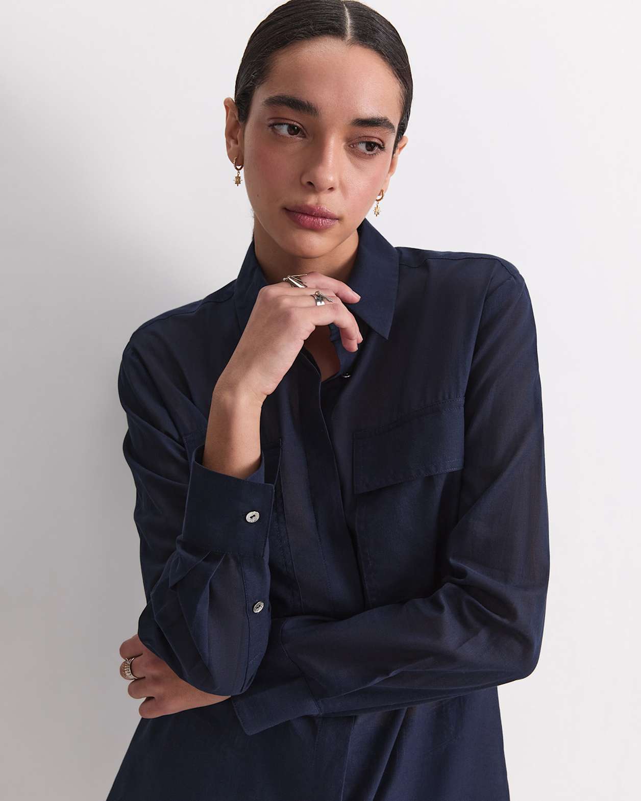 Vivian Pocket Shirt in NAVY