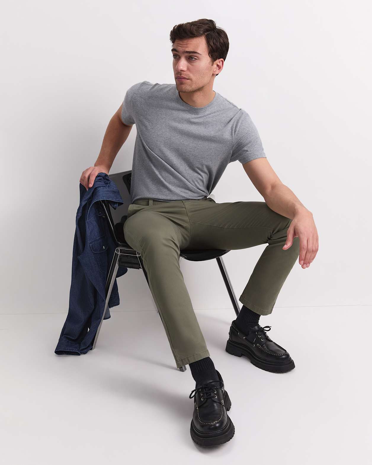 Supersoft Melange Tee in GREY MARLE