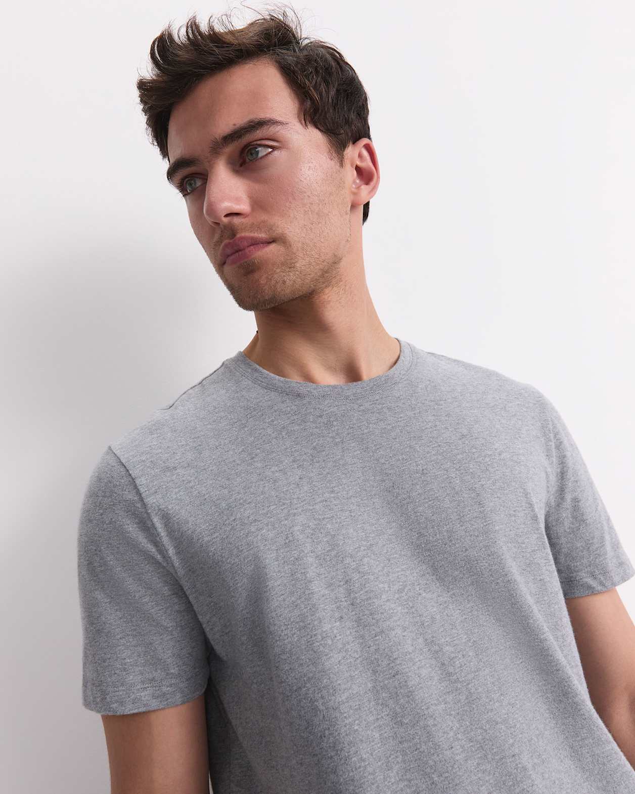 Supersoft Melange Tee in GREY MARLE