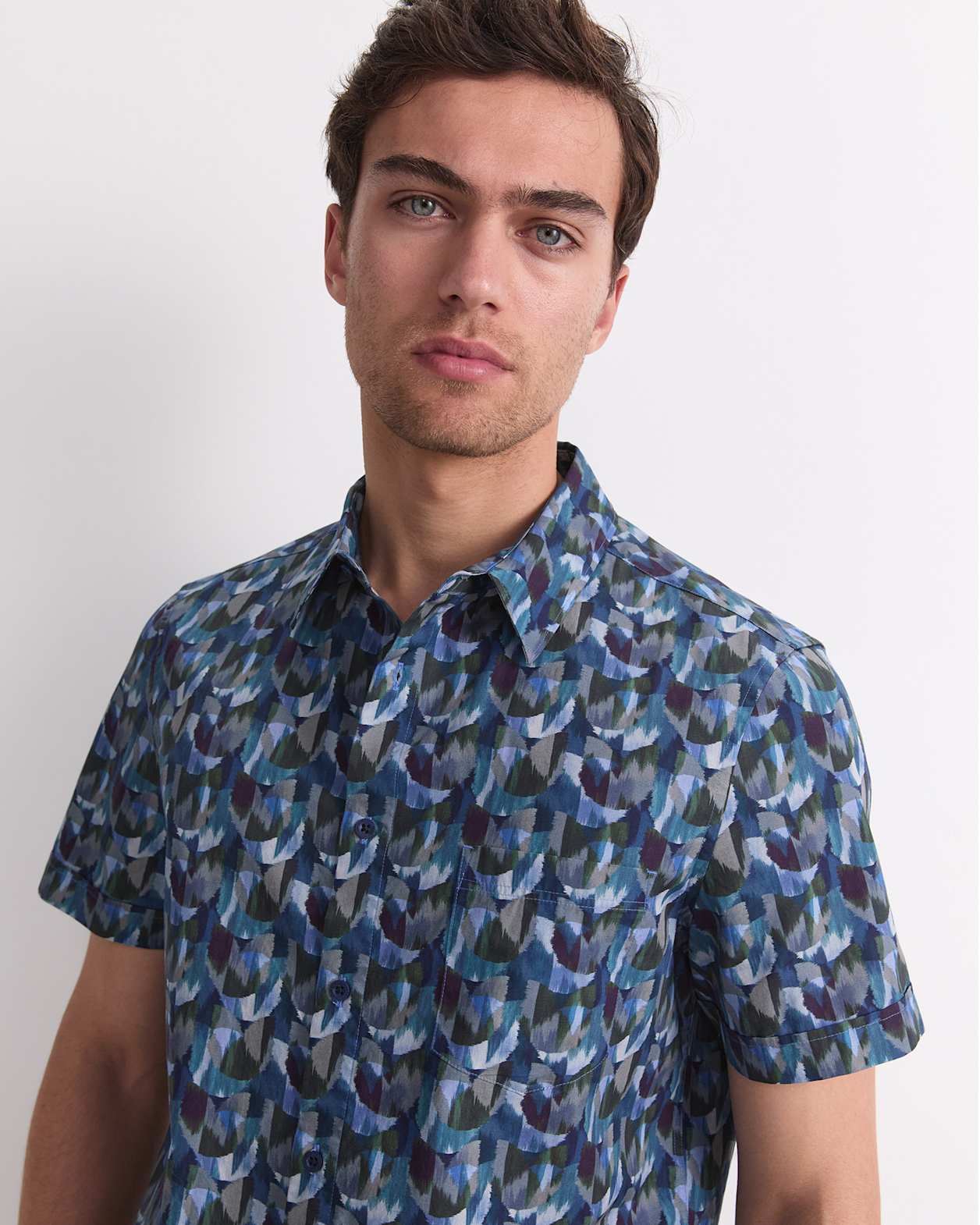 Cy Short Sleeve Liberty Shirt in GREEN MULTI