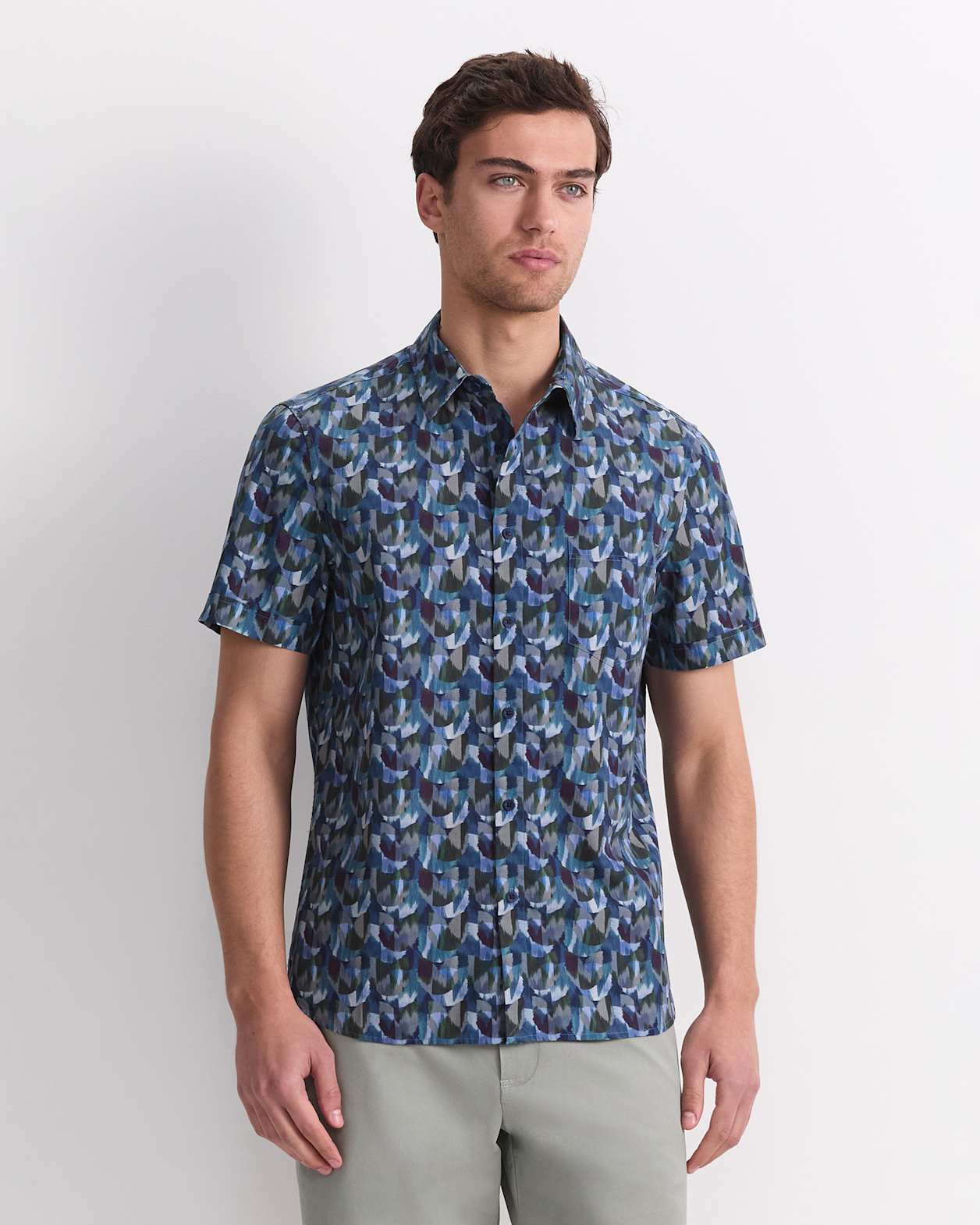 Cy Short Sleeve Liberty Shirt in GREEN MULTI