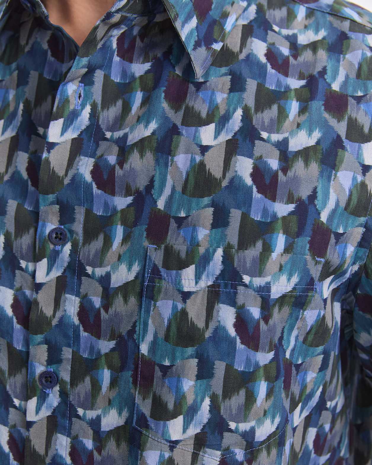 Cy Short Sleeve Liberty Shirt in GREEN MULTI