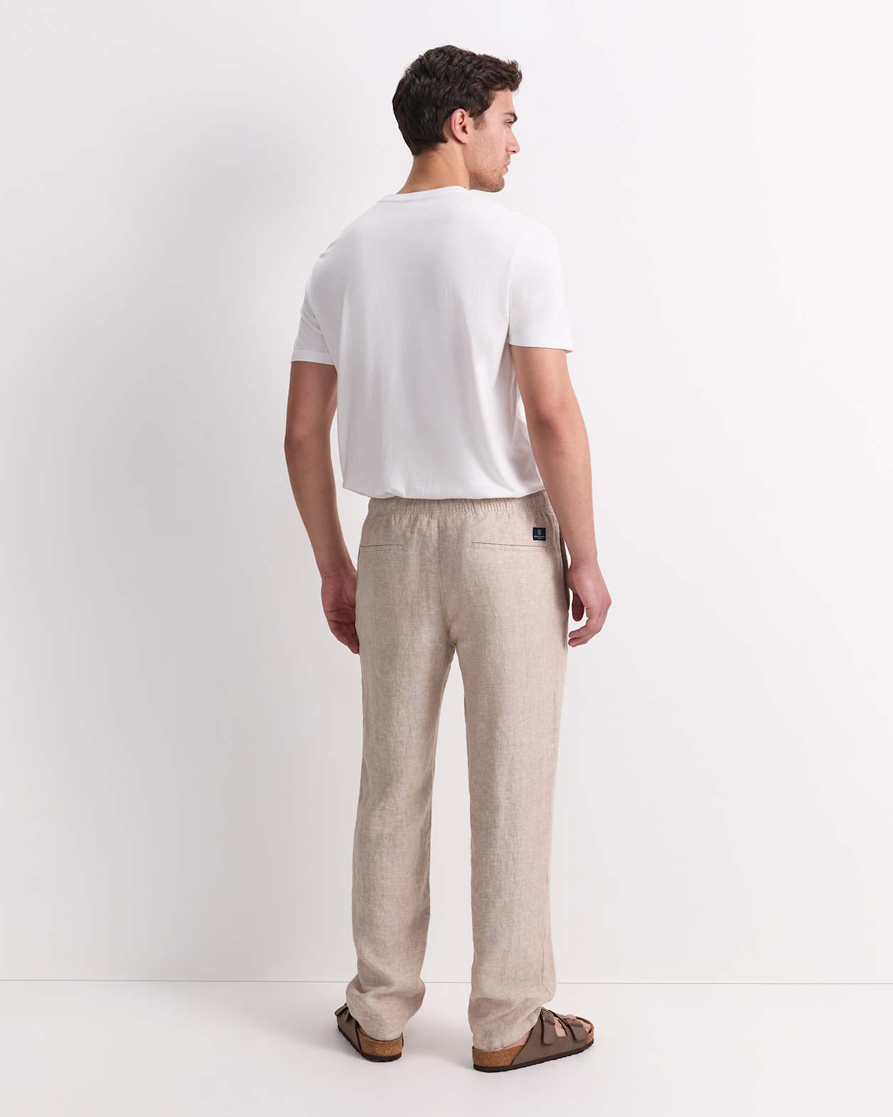 Caffery Yarn-Dyed Linen Pant in CAPPUCCINO