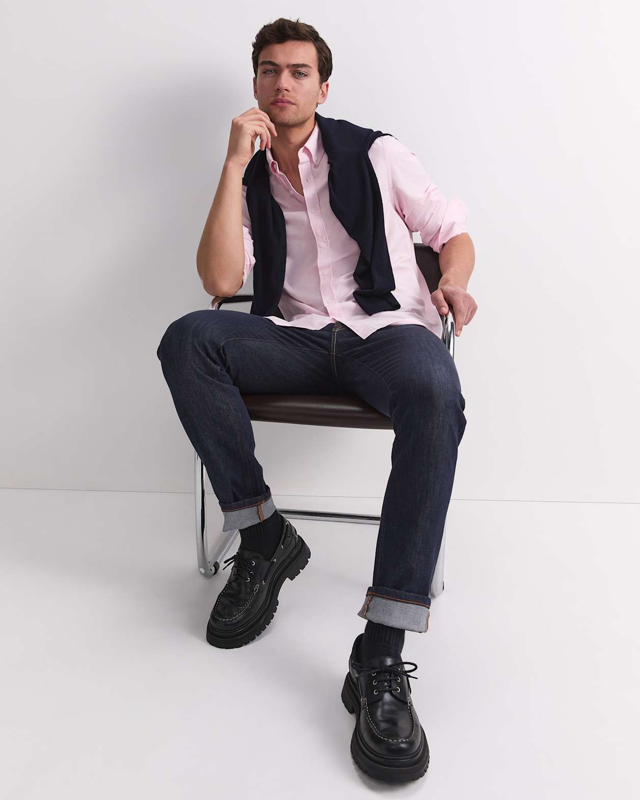 Oxford Long Sleeve Shirt in PINK