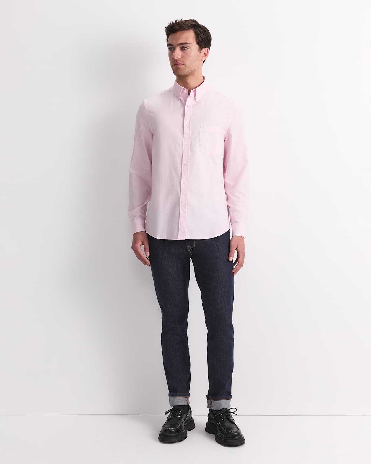 Oxford Long Sleeve Shirt in PINK
