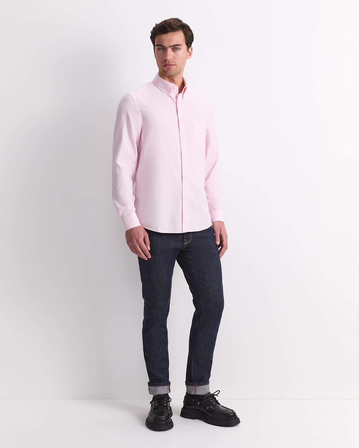 Oxford Long Sleeve Shirt in PINK