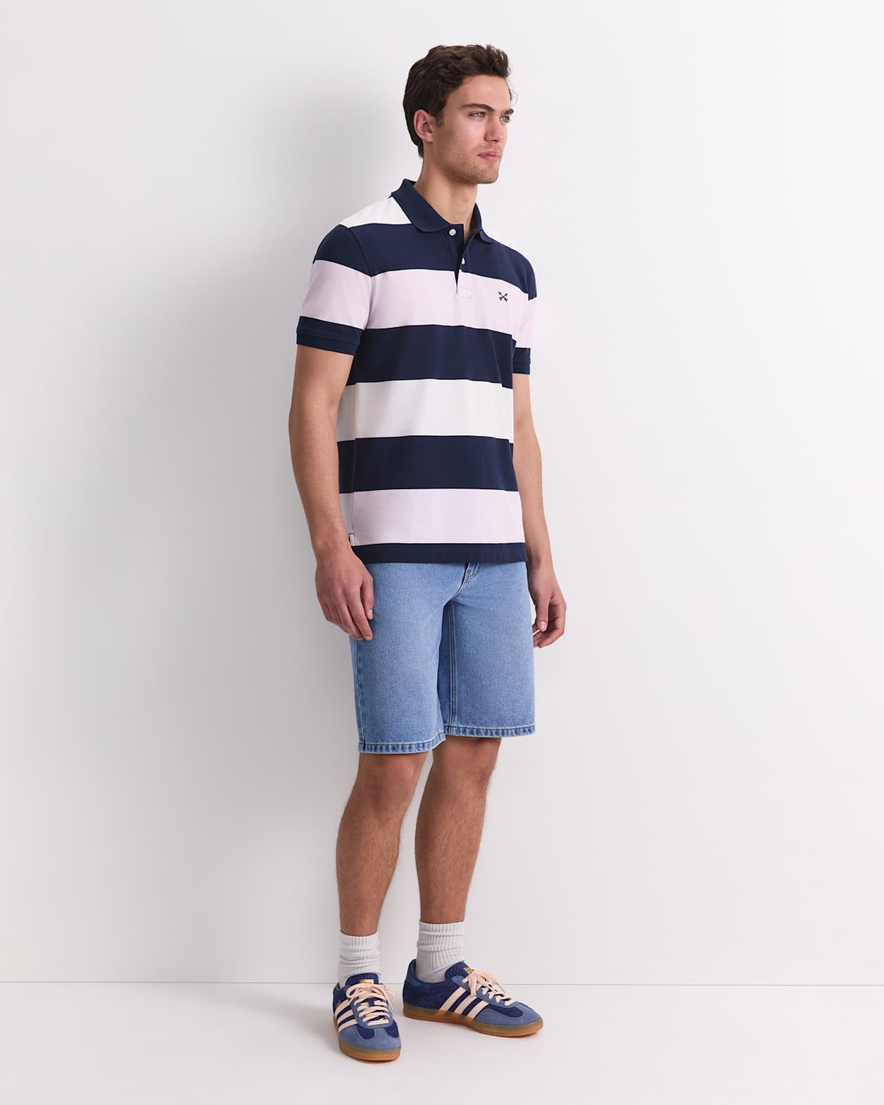 Zac Stripe Polo in PINK MULTI