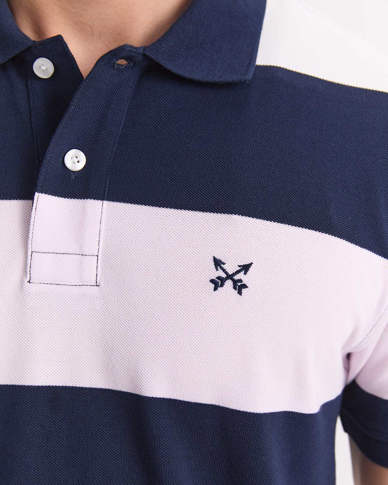 Zac Stripe Polo in PINK MULTI