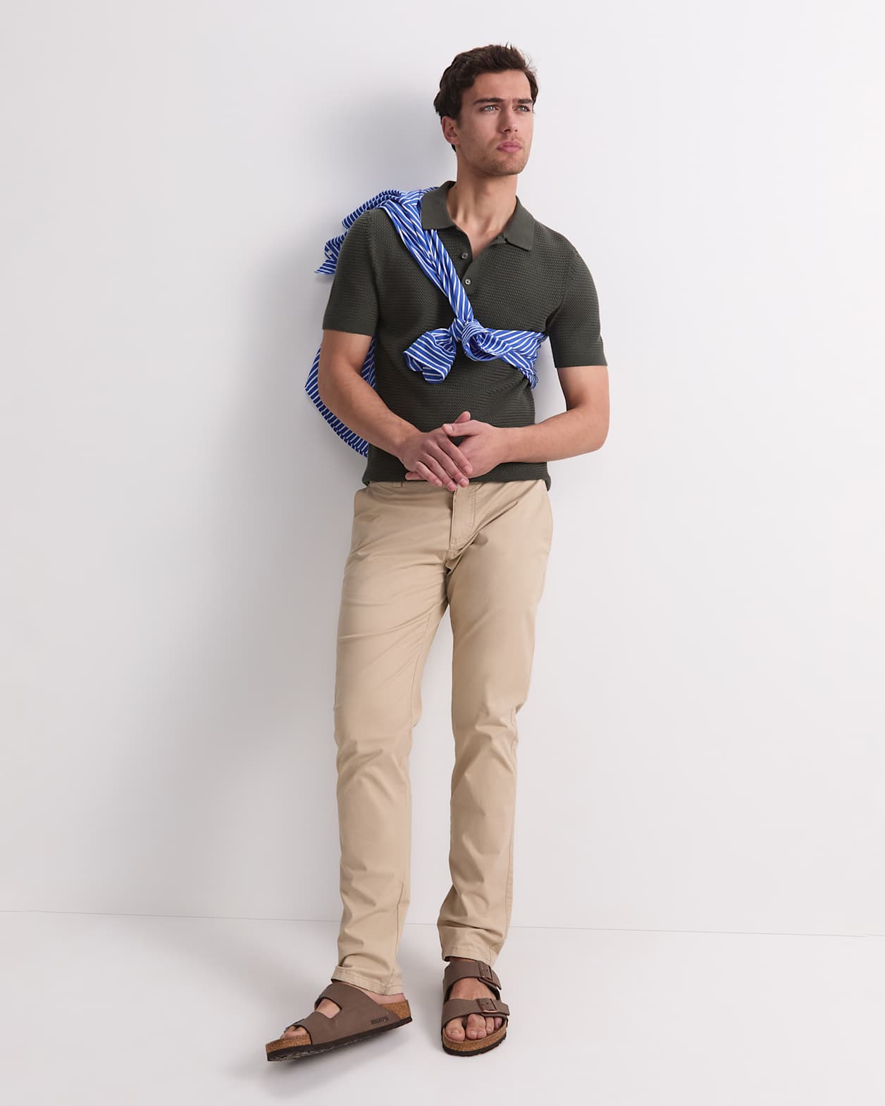 Alec Knit Polo in KHAKI