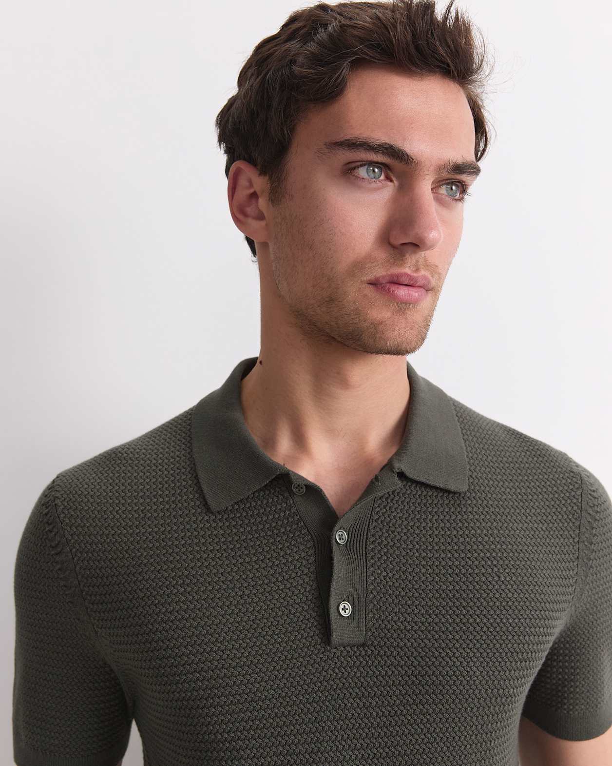 Alec Knit Polo in KHAKI