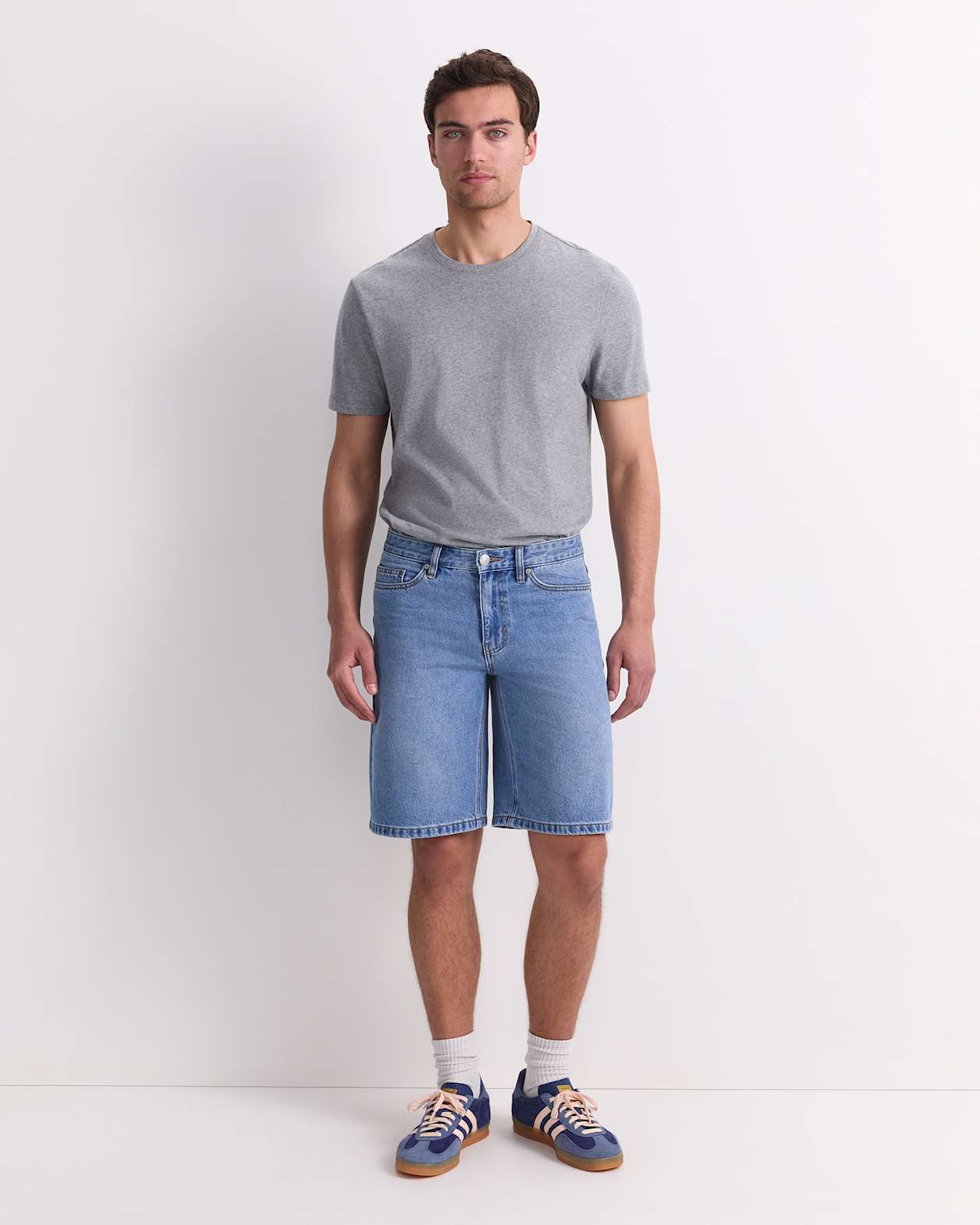 Aaran Denim 5 Pocket Short in MID WASH