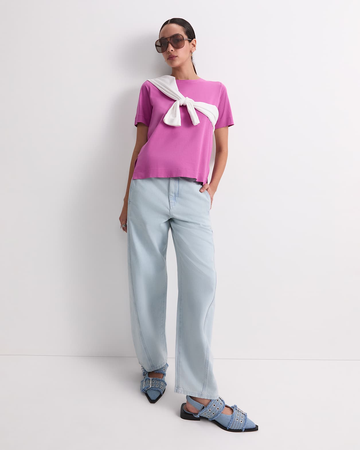 Mercerised Cotton Short Sleeve Tee in SHERBET