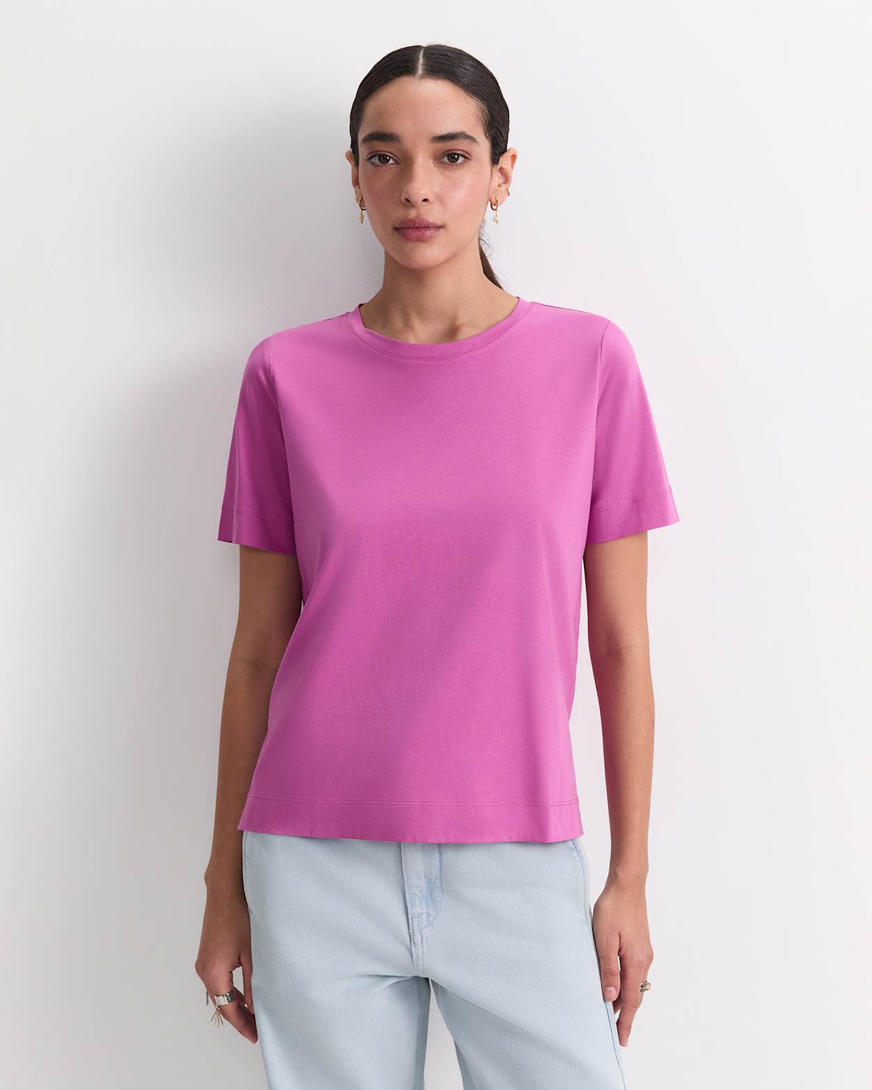Mercerised Cotton Short Sleeve Tee in SHERBET