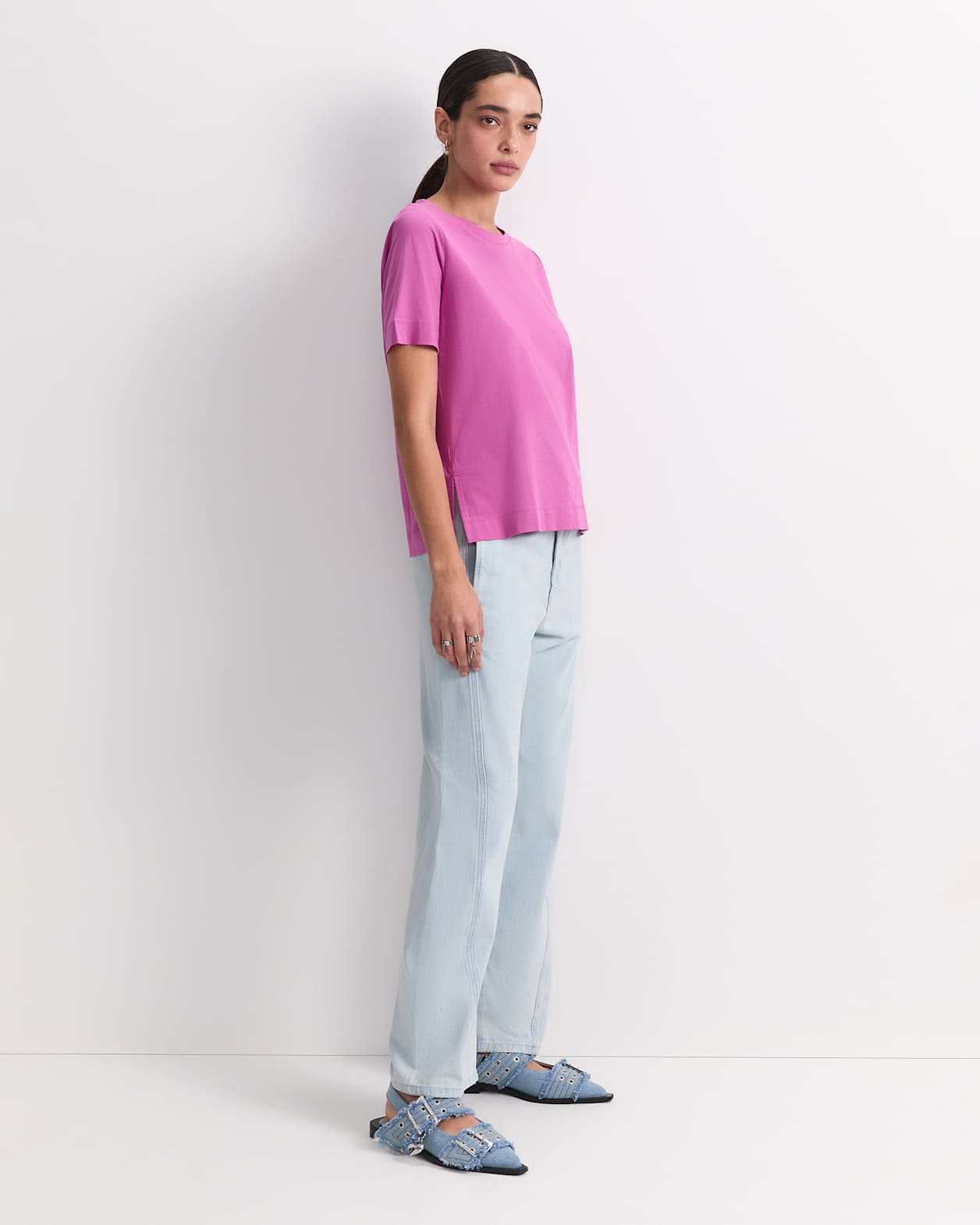 Mercerised Cotton Short Sleeve Tee in SHERBET